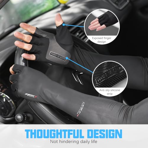 PALAY® 2 Pairs Hand Gloves for Sun Protection Bike Riding Non-Slip Touch Screen UV Protection Arm Sleeves for Men Women Breathable Silk Cooling Hand Sleeves Breathable Arm Sleeves for Driving, Cycling PALAY® 2 Pairs Hand Gloves for Sun Protection Bike Riding Non-Slip Touch Screen UV Protection Arm Sleeves for Men Women Breathable Silk Cooling Hand Sleeves Breathable Arm Sleeves for Driving, Cycling